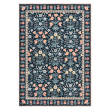 Garvee Grande Tappeto Boho Vintage Nero Con Motivo Floreale, Antiscivolo, Lavabile, 240x340cm Per Soggiorno E Camera - Nero