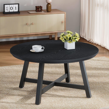 Tavolino da caffè rettangolare moderno Garvee 102x52cm in legno robusto minimalista marrone/nero per soggiorno e balcone