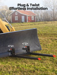 Forche per pallet Garvee da 43" con capacità di carico di 2000 libbre, barra stabilizzatrice regolabile in acciaio robusto per benna per trattore, agricoltura