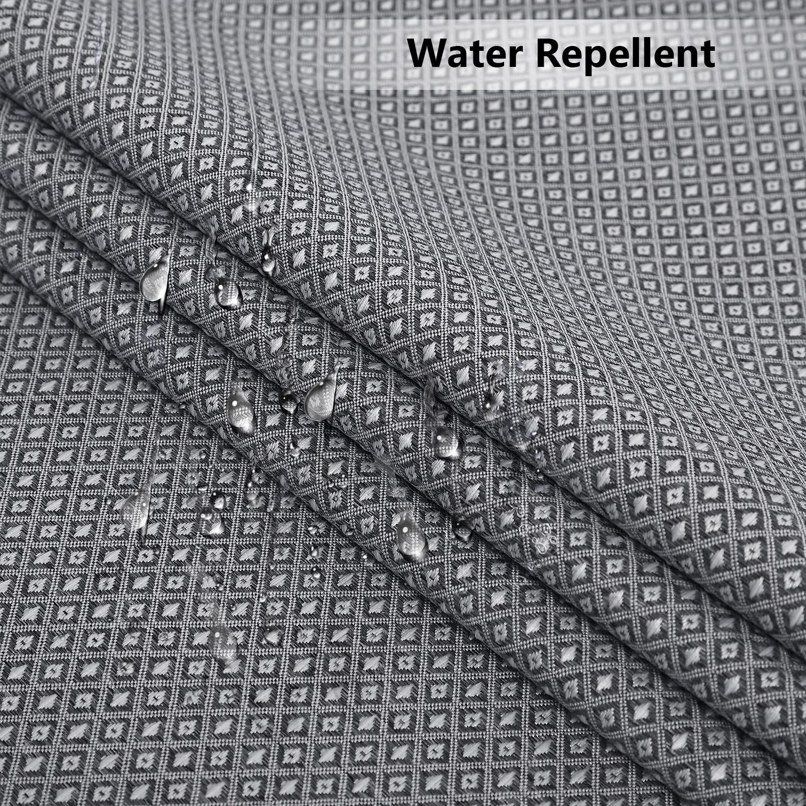 Tenda da doccia Garvee, trama a nido d'ape a quadretti, 100% poliestere, idrorepellente, tessuto pesante, occhielli antiruggine, grigio, 35x72 cm, qualità alberghiera, bagno