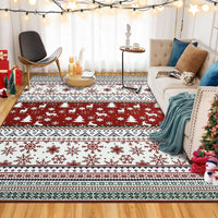 Tappeto per soggiorno Garvee, tappeto natalizio rosso-verde, lavabile, antiscivolo, per camera da letto, cucina, sala da pranzo, ufficio, 120x170 cm
