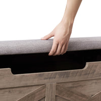 Panca portaoggetti Garvee con serratura di sicurezza, stile fattoria, legno, grigio, per corridoio e camera da letto