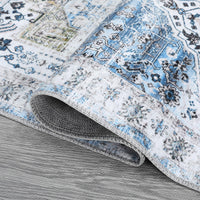 Tappeto orientale lavabile Garvee blu 80 × 150 cm antiscivolo e facile da pulire