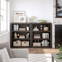 Libreria industriale Garvee Triple Wide a 4 ripiani, stabile e robusta, rovere, soggiorno