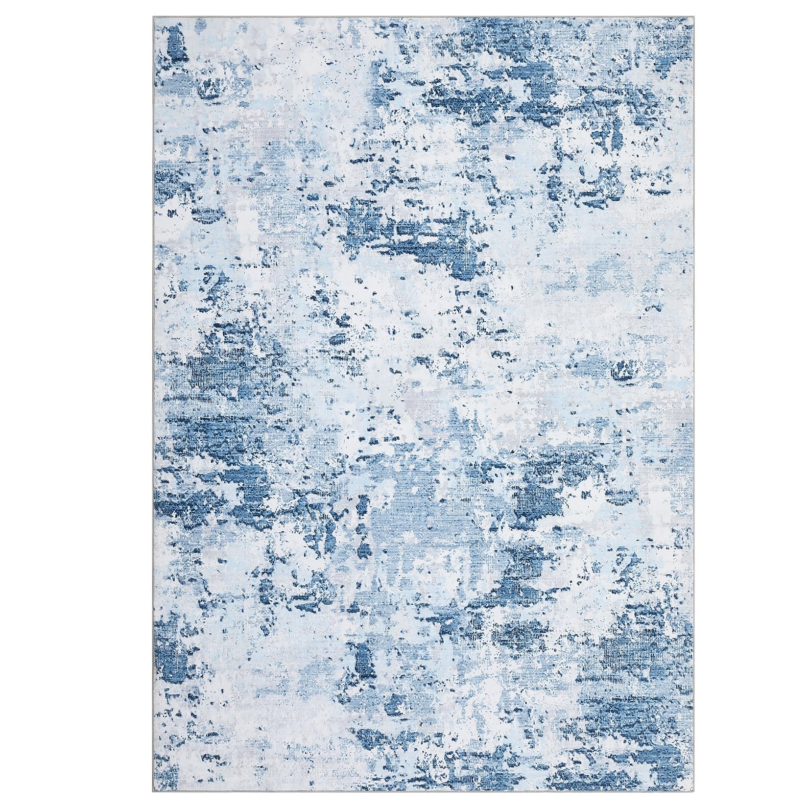 Tappeto moderno astratto Garvee 200 x 290 cm blu a pelo corto per soggiorno antiscivolo