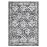 Garvee Tappeto 200x290 cm Grande Tappeto Vintage Grigio Morbido Poliestere Antiscivolo TPR Lavabile Pieghevole Soggiorno Camera - Grigio