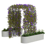 Garvee Letto Da Giardino Rialzato Zincato Con Arco Verticale 244 cm - Acciaio Zincato, Beige, Espandibile, Per Giardini E Terrazzi