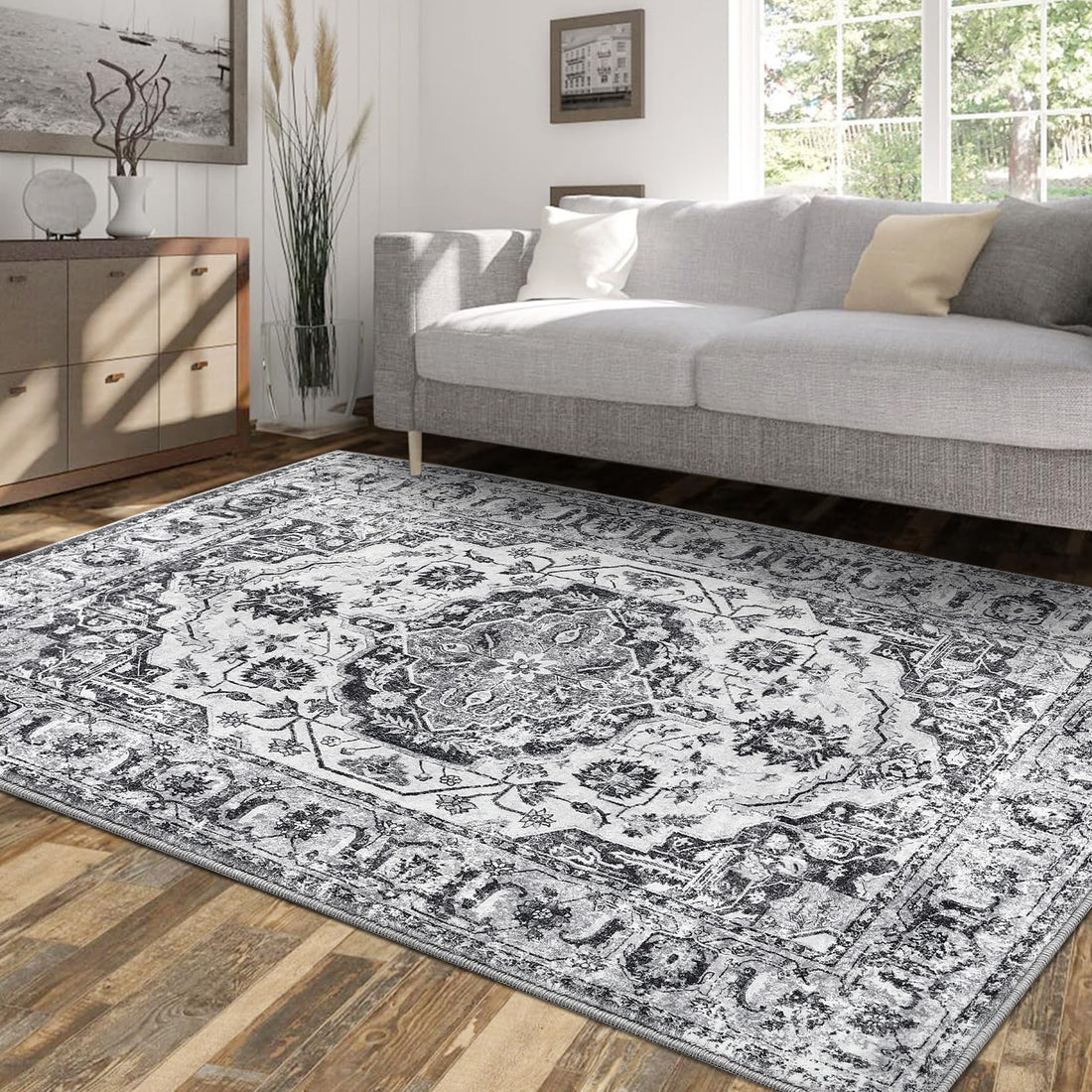 Garvee Alfombra De Salón 1400Gsm 100% Poliéster Terciopelo 580Gsm Lavable Plegable Estampado Perlas Persianas 80x150cm Soggiorno