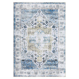 Tappeto orientale lavabile Garvee blu 80 × 150 cm antiscivolo e facile da pulire