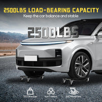 Set di 2 carrelli per ruote auto Garvee con rulli in acciaio da 3,5 pollici per officina e garage, capacità di carico 5000 libbre, stabile, design migliorato