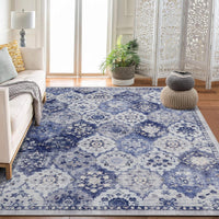 Tappeto grande per soggiorno Garvee, design vintage, lavabile, 200x290 cm, morbido poliestere, antiscivolo, pelo corto