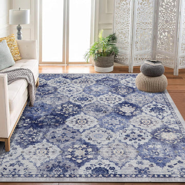 Tappeto grande per soggiorno Garvee, design vintage, lavabile, 200x290 cm, morbido poliestere, antiscivolo, pelo corto