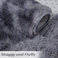 Tappeto Garvee Extra Large 8' x 10' a pelo lungo e soffice per camera da letto, soggiorno, cameretta dei bambini, grigio scuro