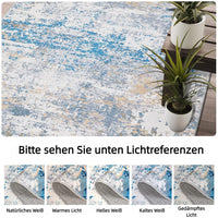 Tappeti astratti Garvee per camere da letto e soggiorni, tappeto moderno lavabile a pelo corto, 80x150 cm, grigio blu