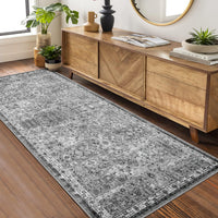 Tappeto antiscivolo a pelo corto Garvee Boho per cucina, corridoio, camera da letto, soggiorno, 80x150 cm, grigio vintage