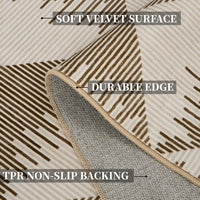 Tappeto lavabile Garvee per soggiorno/camera da letto, 120x170 cm, beige, antiscivolo, pelo corto