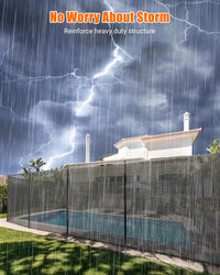 Garvee 4 piedi x 48 piedi recinzione di sicurezza per piscina in rete con piedini in acciaio inossidabile, resistente alle intemperie, regolabile per giardino e piscina, nero