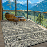 Garvee Tappeto Esterno 6x9 in Paglia di Plastica Impermeabile e Resistente UV, Doppia Faccia, Giardino e Campeggio, Pieghevole, Leggero - Nero e Marrone