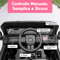 Auto elettrica per bambini Garvee con batteria potenziata da 12 V 7 Ah, 3 velocità, 2 modalità di funzionamento, telecomando 2.4G, luci LED, Bluetooth, cinture di sicurezza, rosa per bambini da 3 a 8 anni