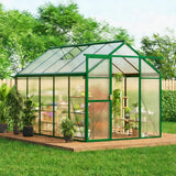 Garvee Serra da Giardino 6x8 FT Policarbonato Resistente Telaio in Alluminio Porta Bloccabile per Patio Esterno - Verde