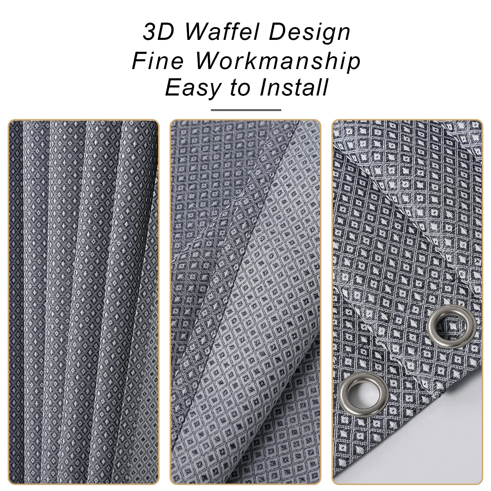 Tenda da doccia Garvee Navy in microfibra idrorepellente, resistente, 155 g/m², in poliestere, per bagno, 182,9 x 213,4 cm