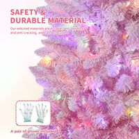 Albero di Natale Garvee artificiale da 140 cm rosa con 100 LED per la decorazione della Natalia del soggiorno