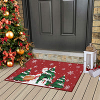 Zerbino natalizio Garvee con motivo di Babbo Natale, antiscivolo, per uso interno ed esterno, 40x60 cm, colore naturale