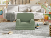 Divano per bambini Garvee, poltrona Sherpa reversibile con fodera lavabile, design a corona per sala giochi e cameretta dei bambini, leggero, comodo e pieghevole.