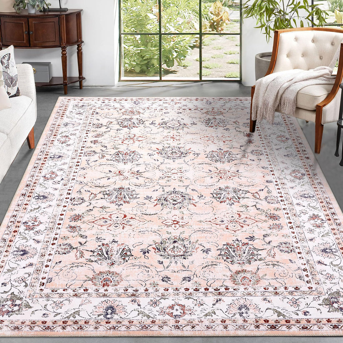 Tappeto persiano vintage Garvee 160 x 230 cm rosa