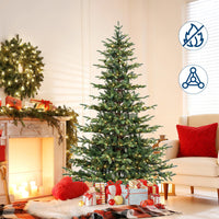 Albero di Natale artificiale Garvee da 137 cm in PE/PVC con illuminazione LED automatica per piccoli spazi abitativi e accogliente decorazione natalizia