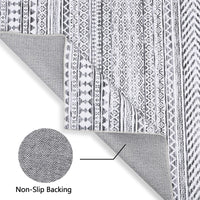 Tappeto marocchino Garvee, idrorepellente, a pelo corto, resistente all'olio e alle macchie, grigio, 160x230 cm, soggiorno, camera da letto