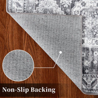 GARVEE Grande tappeto orientale Boho Retro Design lavabile in lavatrice Grigio 160x230cm per soggiorno camera da letto cucina