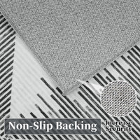 Tappeto lavabile Garvee 120x170cm Tappeto antiscivolo in polipropilene per soggiorno Camera da letto Grigio