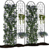 Trellis da Giardino Garvee Nero 140x28 cm Supporto Rampicante Antiruggine in Ferro per Piante Interno Esterno