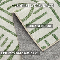 Tappeto Garvee lavabile a pelo corto 120 x 170 cm verde chiaro antiscivolo per soggiorno camera da letto