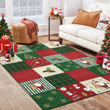 Garvee Alfombra Salon 100% pile di poliestere 200 g con TPR antiscivolo per Natale 80x150 cm Magic Night - Rosso e verde