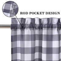 GARVEE Tende corte a quadri grigi Buffalo in poliestere impermeabile per cucina, bagno e soggiorno, 28"x24"