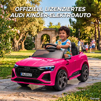 Garvee Auto Elettrica per Bambini 12V Audi Licenziata con Telecomando, Musica e Batteria Ricaricabile - Fuoristrada per Esterni - Rosso Rosa