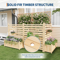 Garvee Recinzione per la privacy da esterno 33x40 pollici, in legno con fioriera per patio e giardino, resistente alle intemperie, robusta, autoportante, in legno naturale