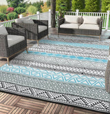 Garvee Tappeto Esterno 9x12 in Paglia Plastica Resistente all'Acqua e UV, Morbido, Facile da Pulire, Ripiegabile con Borsa per Patio, Campeggio, RV, Giardino