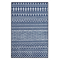 Garvee Läuferteppich Navy Blau 120x170 cm - Maschinenwaschbar & Wasserfest - Polyester mit rutschfester TPR-Unterseite - Modernes Vintage-Design - Perfekt für Wohnzimmer & Schlafzimmer