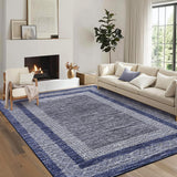 Tappeto Corridoio Garvee 350g Poliestere Puro Imitazione Cashmere Antiscivolo Lavabile Blu 200x290cm per Ingresso Cucina - Blu