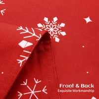 Runner da tavola natalizio Garvee con fiocchi di neve bifacciali, impermeabile, poliestere, 33x137 cm, rosso, per cucina e feste