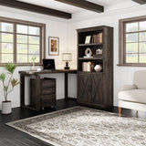Garvee Libreria Rustica con Porta 5 Ripiani MDF 1.5cm Antiribaltamento Soggiorno Ufficio Naturale - Marrone