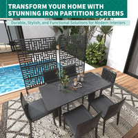 Garvee Recinzione decorativa in metallo per giardino, 72" H, antiruggine, alluminio, forme geometriche, per cortile e piscina