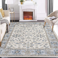 Tappeto lavabile Garvee, tappeto di ispirazione vintage, motivo floreale classico, 160x230 cm, morbido cotone cashmere, stile boho