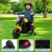 Moto elettrica Garvee per bambini 6V con avviamento graduale, sospensioni, 2 rotelle di allenamento per 18-36 mesi, musica e luci