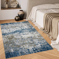 Tappeti astratti Garvee per camera da letto, tappeto lavabile per soggiorno, design moderno, tappeto a pelo corto per sala da pranzo e ufficio, blu 80 x 150 cm