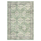 Garvee Tappeto 240x340 cm Verde Tappeto Orientale Vintage a Pelo Corto Morbido con Base Antiscivolo TPR per Soggiorno e Camera da Letto, Lavabile, Pieghevole - Verde