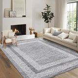 Tappeto Corridoio Garvee 350g 100% Poliestere Imitazione Cashmere Antiscivolo Lavabile Lungo per Cucina Grigio per Zona Ingresso - Grigio